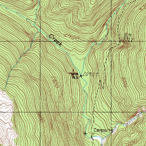 Topographic Map of Promise Creek, WA