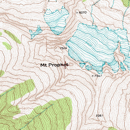 Topographic Map of Mount Prophet, WA