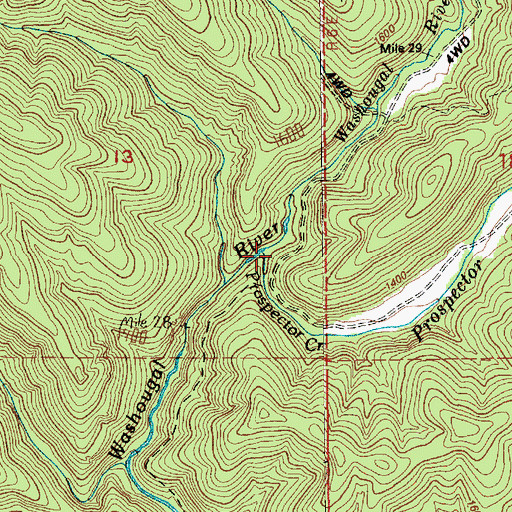 Topographic Map of Prospector Creek, WA