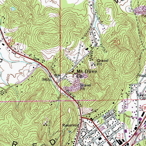 Topographic Map of Mount Olive Baptist Church, AL
