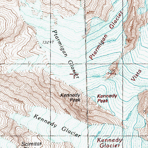 Topographic Map of Ptarmigan Glacier, WA