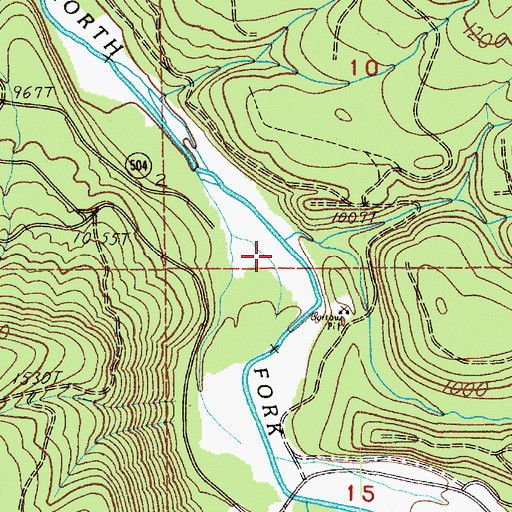 Topographic Map of Pullen Creek, WA