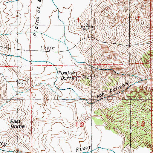 Topographic Map of Pumice Butte, WA