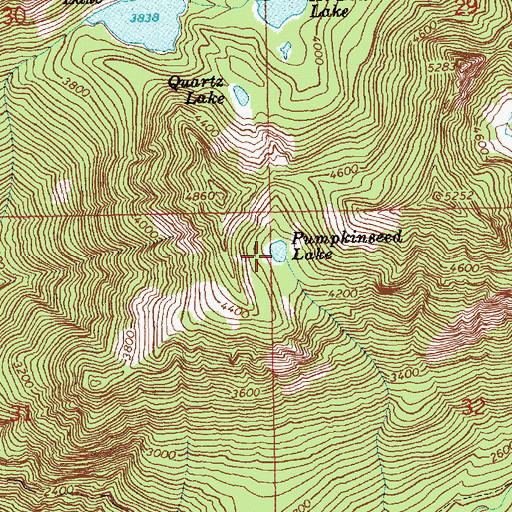Topographic Map of Pumpkinseed Lake, WA