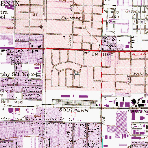 Topographic Map of Yunya Park, AZ