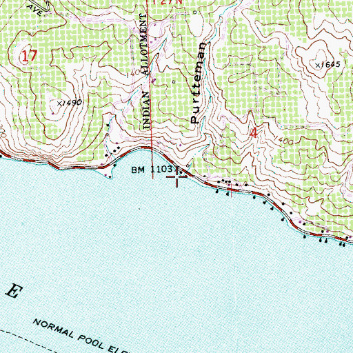 Topographic Map of Purtteman Gulch, WA