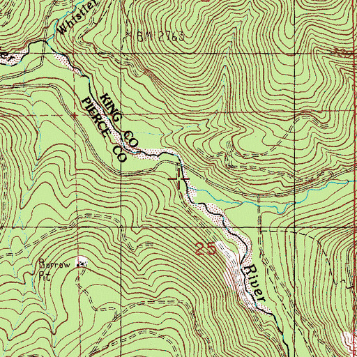 Topographic Map of Pyramid Creek, WA