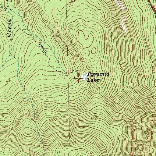 Topographic Map of Pyramid Lake, WA