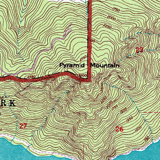Topographic Map of Pyramid Mountain, WA