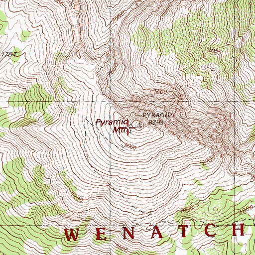 Topographic Map of Pyramid Mountain, WA