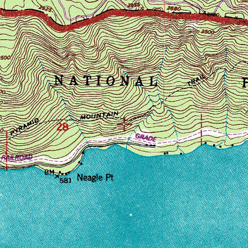Topographic Map of Pyramid Mountain Trail, WA