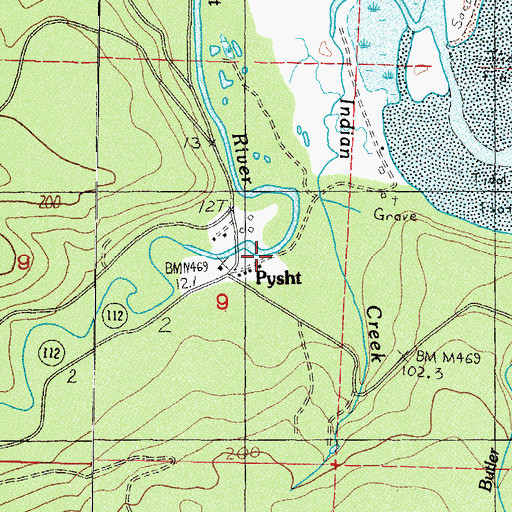Topographic Map of Pysht, WA