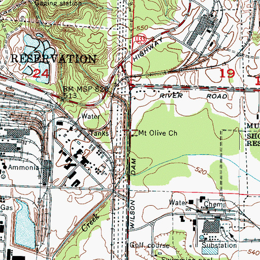 Topographic Map of Mount Olive Missionary Baptist Church, AL