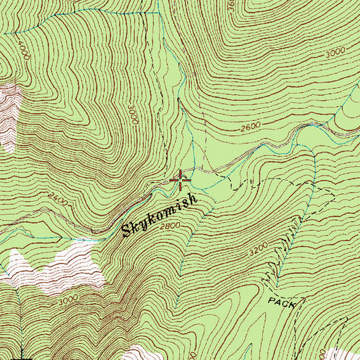 Topographic Map of Quartz Creek, WA