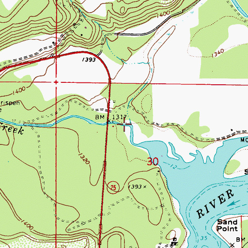 Topographic Map of Quartz Creek, WA