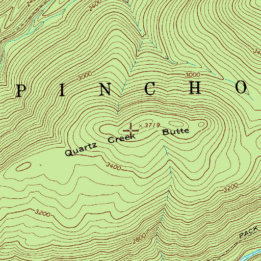 Topographic Map of Quartz Creek Butte, WA
