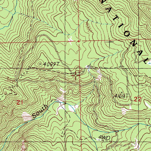 Topographic Map of Quartz Creek Trail, WA