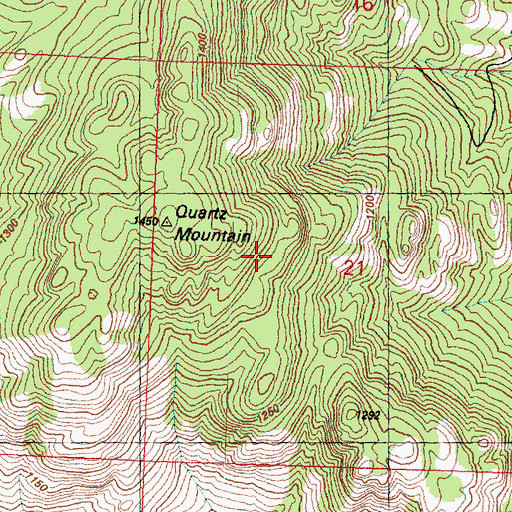 Topographic Map of Quartz Mountain, WA