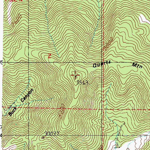 Topographic Map of Quartz Mountain, WA