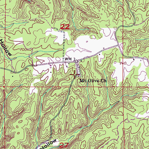 Topographic Map of Mount Olive Freewill Baptist Church, AL