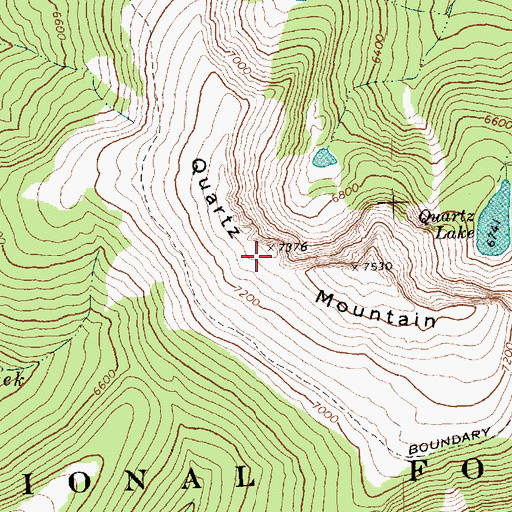 Topographic Map of Quartz Mountain, WA