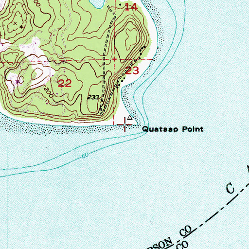 Topographic Map of Quatsap Point, WA