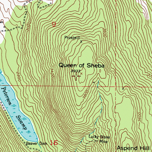 Topographic Map of Queen of Sheba, WA