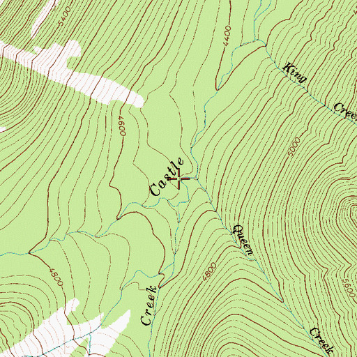 Topographic Map of Queen Creek, WA