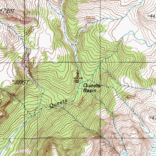 Topographic Map of Queets Basin, WA