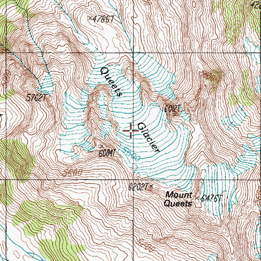 Topographic Map of Queets Glacier, WA