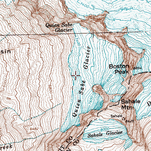 Topographic Map of Quien Sabe Glacier, WA