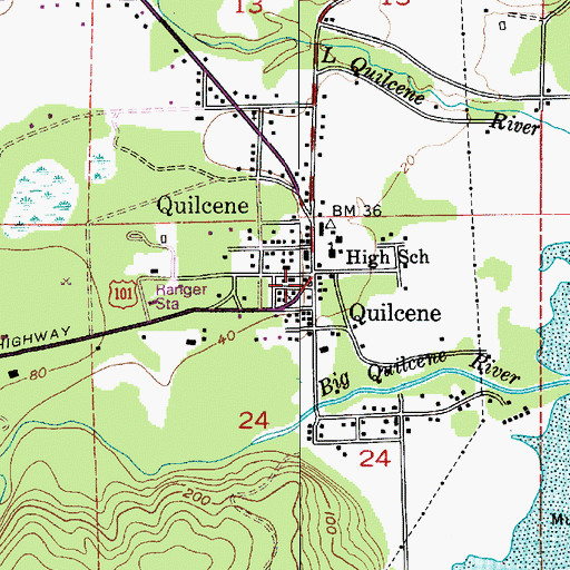 Topographic Map of Quilcene, WA