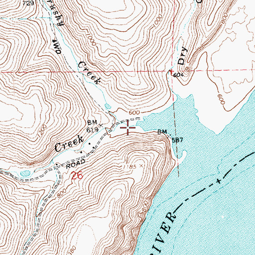 Topographic Map of Quilomene Creek, WA