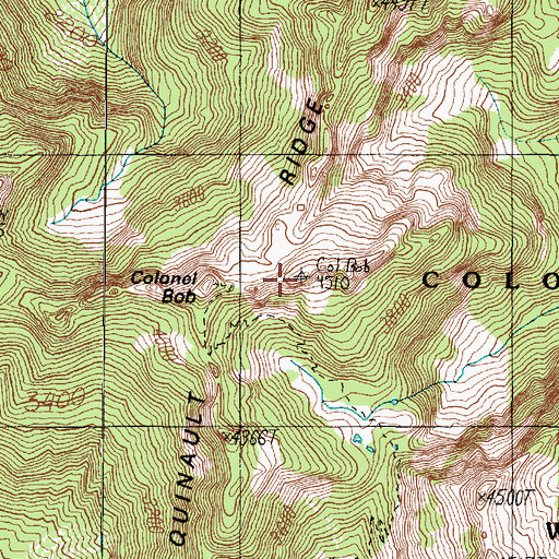 Topographic Map of Quinault Ridge, WA