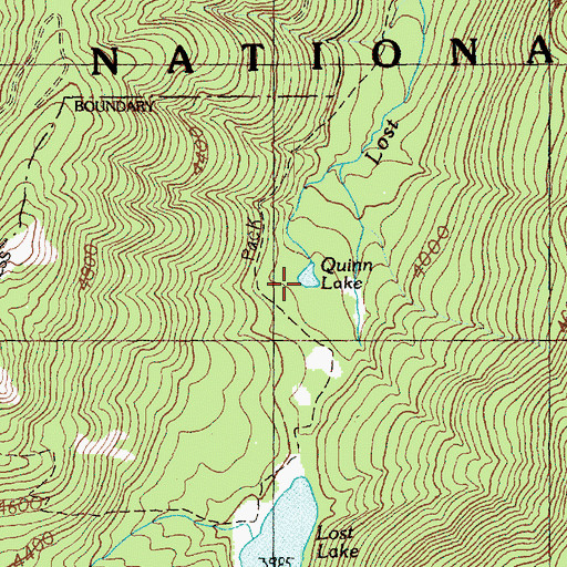 Topographic Map of Quinn Lake, WA