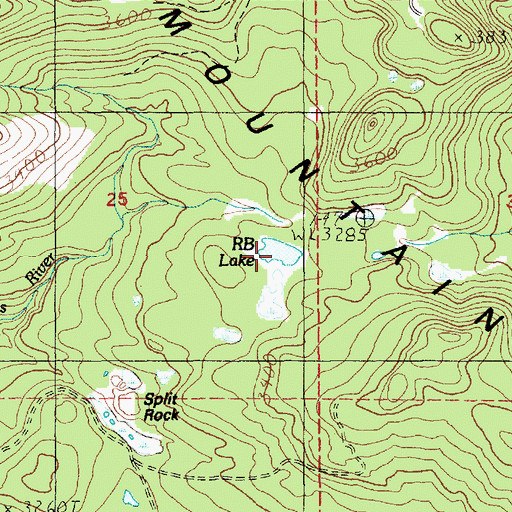 Topographic Map of R B Lake, WA