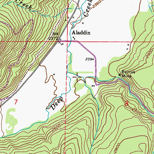 Topographic Map of Rabbit Creek, WA