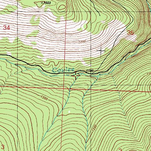 Topographic Map of Rabbit Creek, WA
