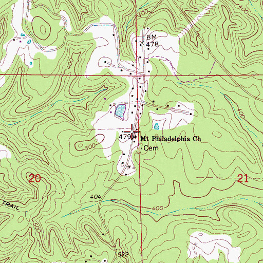 Topographic Map of Mount Philadelphia Baptist Church, AL
