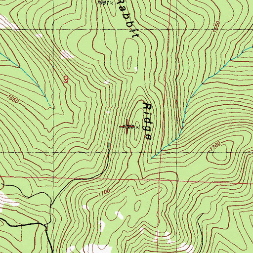Topographic Map of Rabbit Ridge, WA