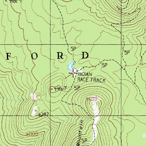 Topographic Map of Racetrack, WA