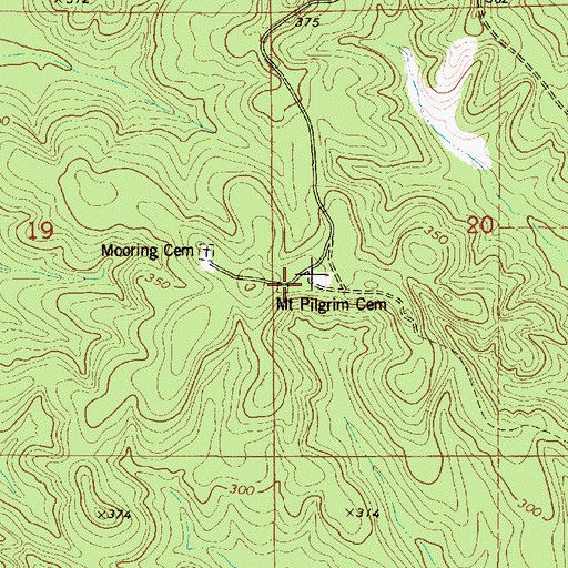 Topographic Map of Mount Pilgrim Cemetery, AL
