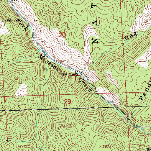 Topographic Map of Rag Canyon, WA