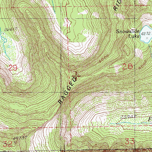 Topographic Map of Ragged Ridge, WA