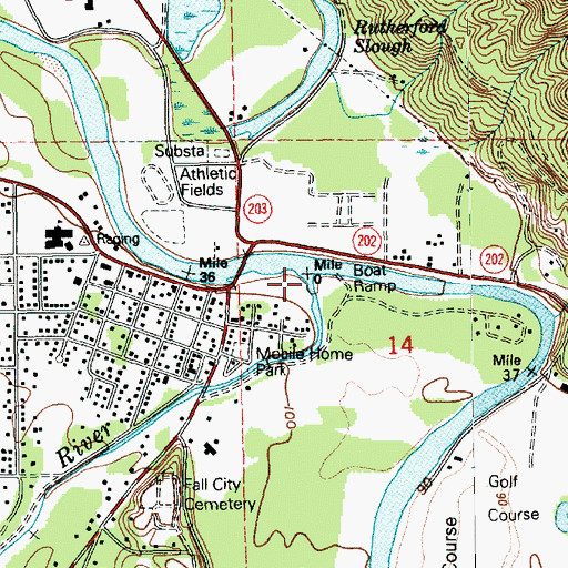 Topographic Map of Raging River, WA
