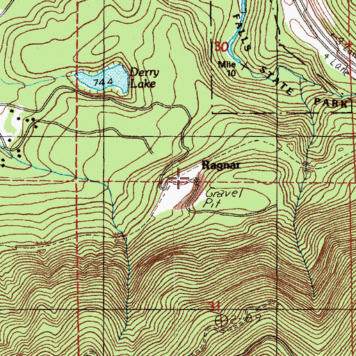 Topographic Map of Ragnar, WA