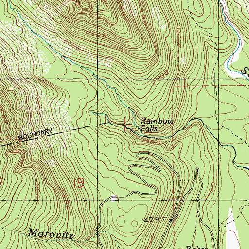 Topographic Map of Rainbow Falls, WA