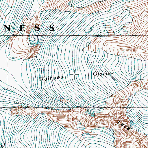Topographic Map of Rainbow Glacier, WA