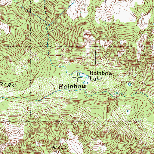 Topographic Map of Rainbow Lake, WA