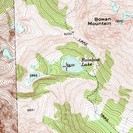 Topographic Map of Rainbow Lake, WA